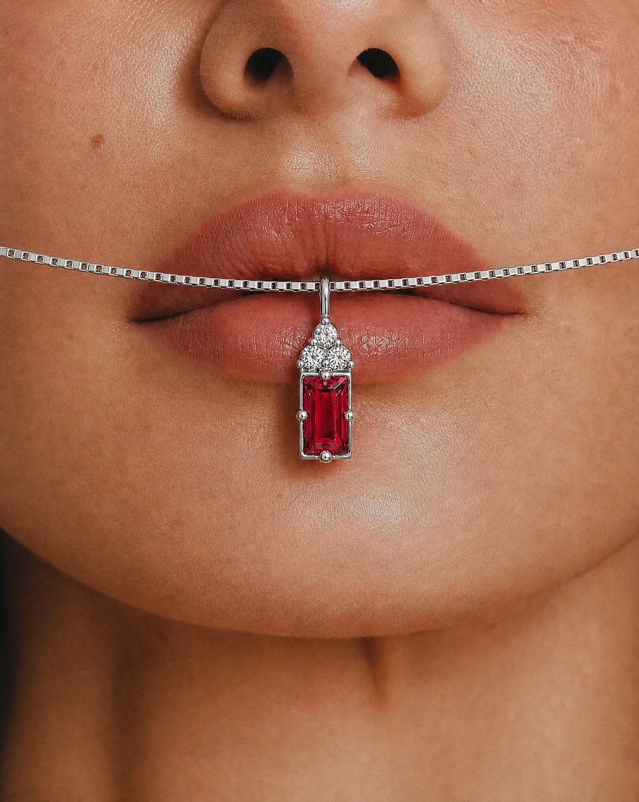 Cluster Pendant w/Malaya Garnet & white Zircon