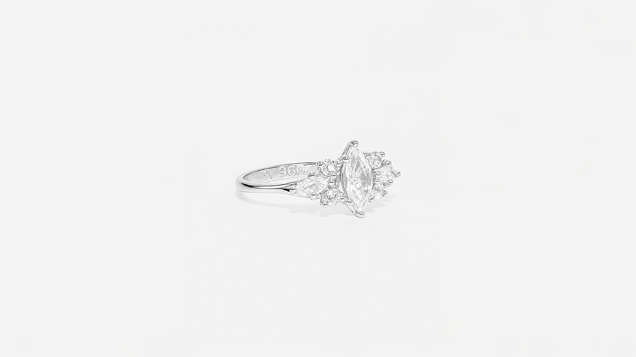 Cluster Ring Marquise dream w/white Topaz - view 2