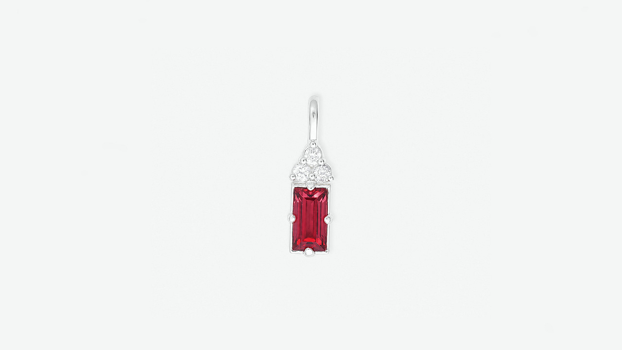 Cluster Pendant w/Malaya Garnet & white Zircon