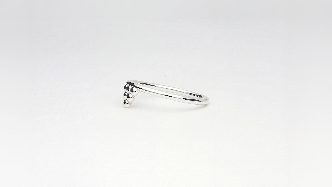 Dot triangle boho Silver Ring - view 3