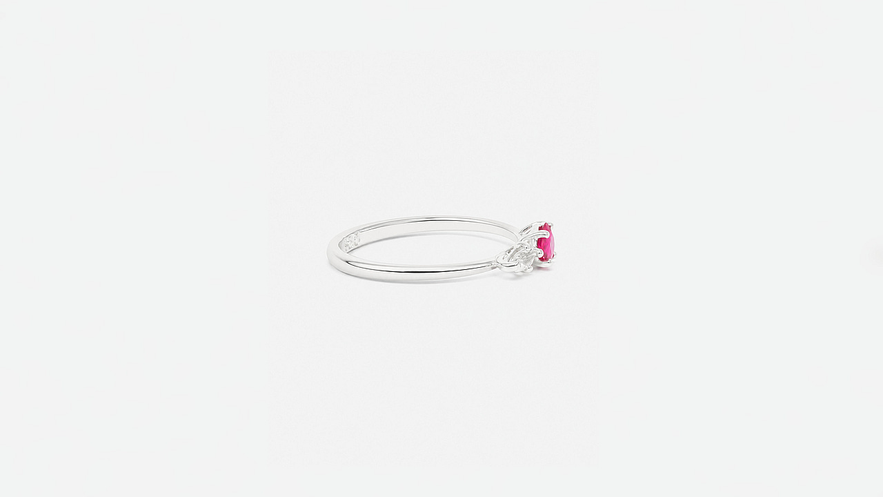 Trilogy Ring with pink Spinel & white Topaz - view 3