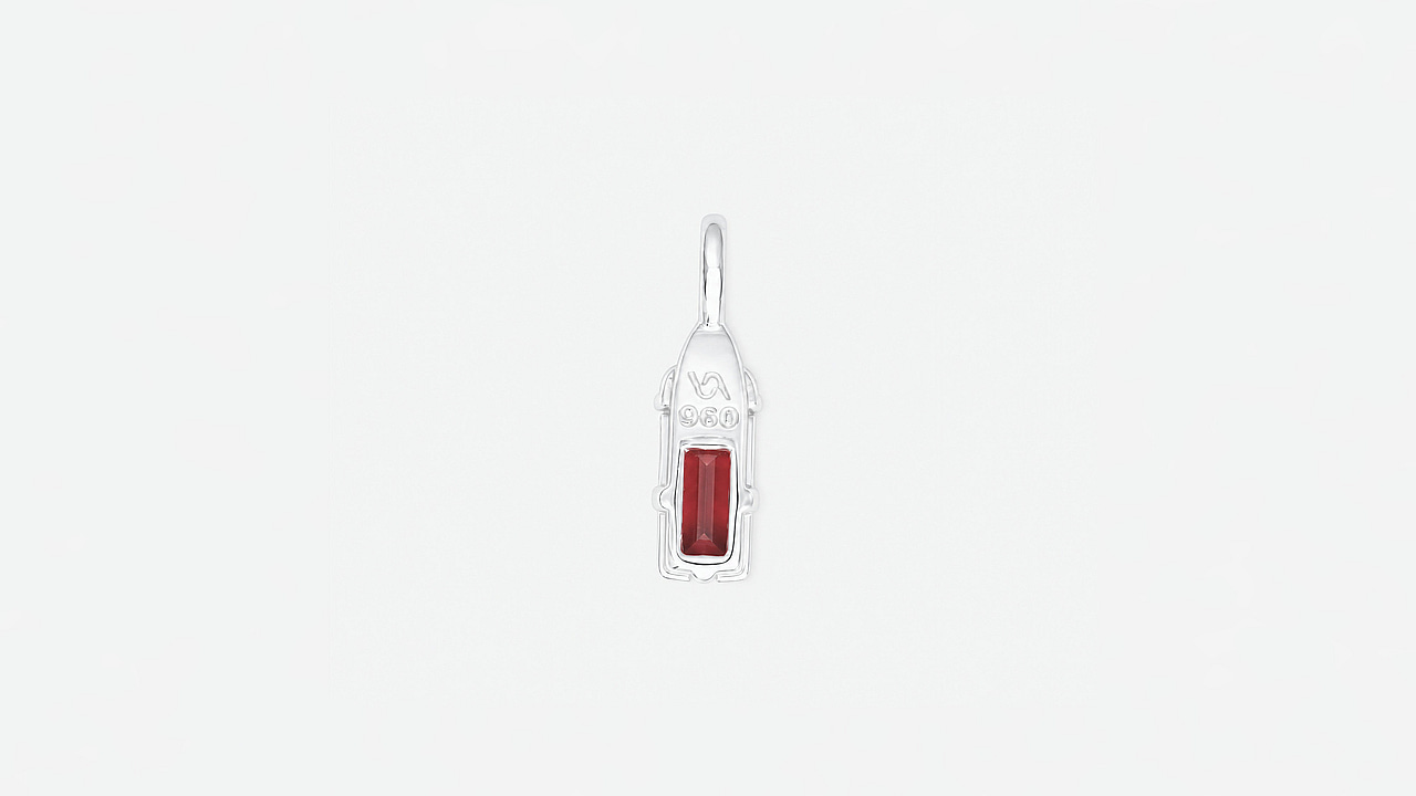 Cluster Pendant w/Malaya Garnet & white Zircon - view 3