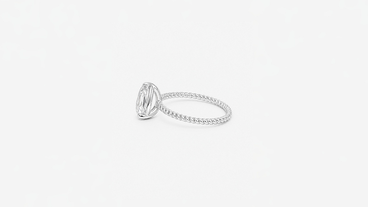 Tensor Ring thin with white Topaz - view 2