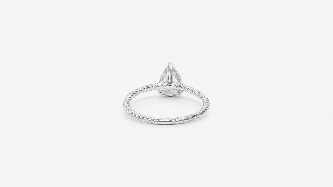 Tensor Ring thin with white Topaz - view 3