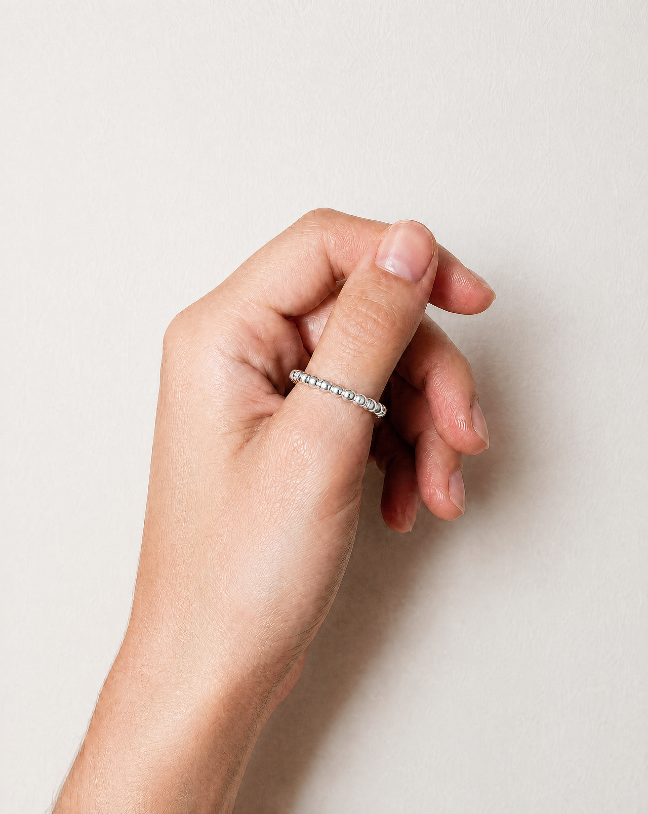 Dot band Silver Ring - view 2