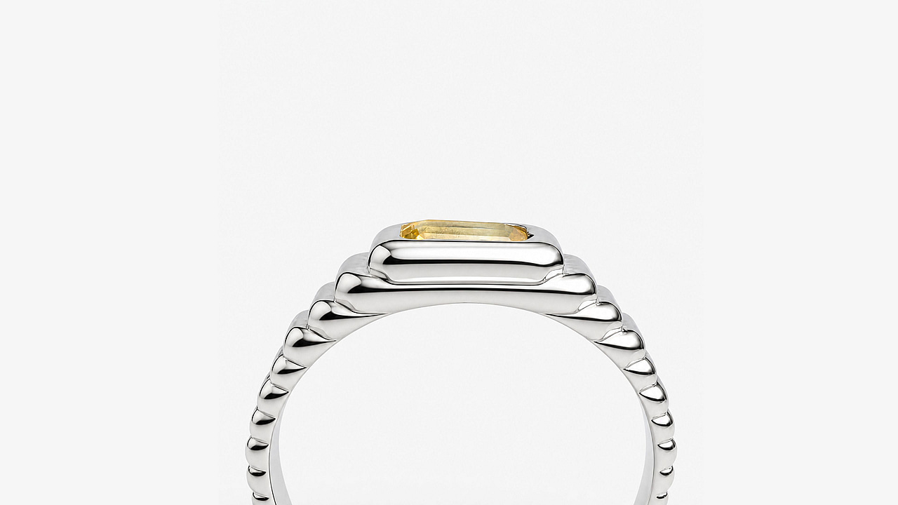 Ascend silver ring with natural yellow sapphire - view 2