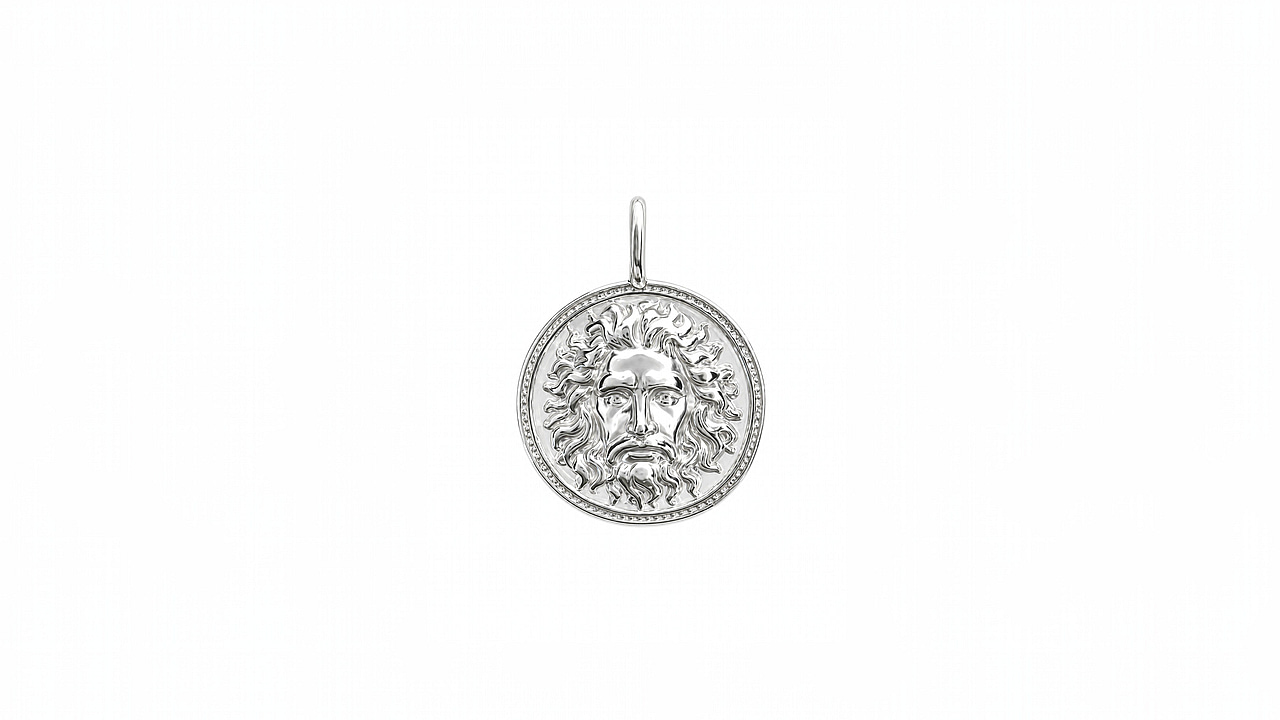 Ancient coin pendant Zeus