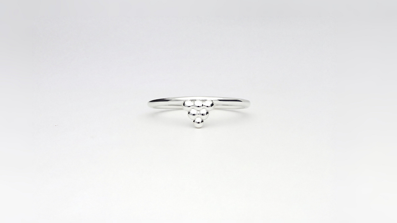 Dot triangle boho Silver Ring