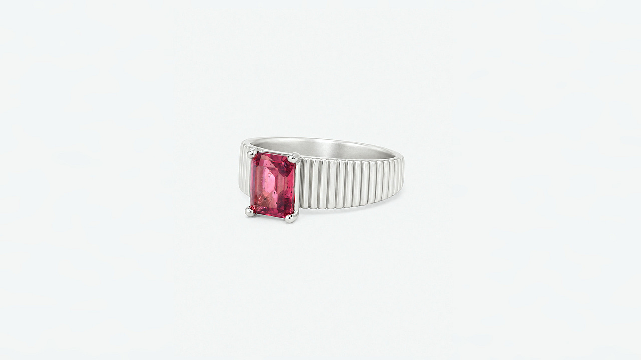 Ripple medium w/Malaya Garnet - view 2
