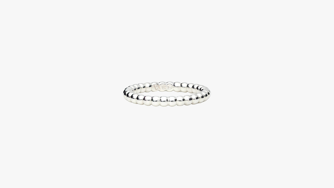 Dot band Silver Ring