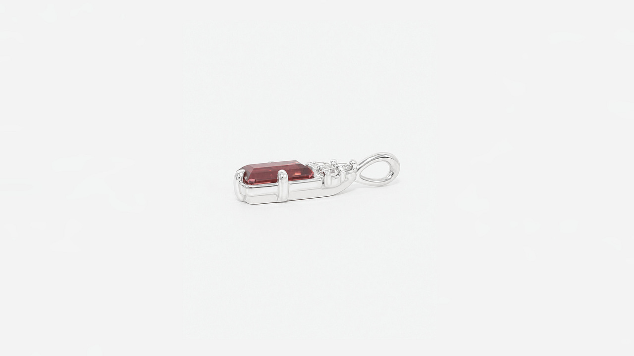 Cluster Pendant w/Malaya Garnet & white Zircon - view 2