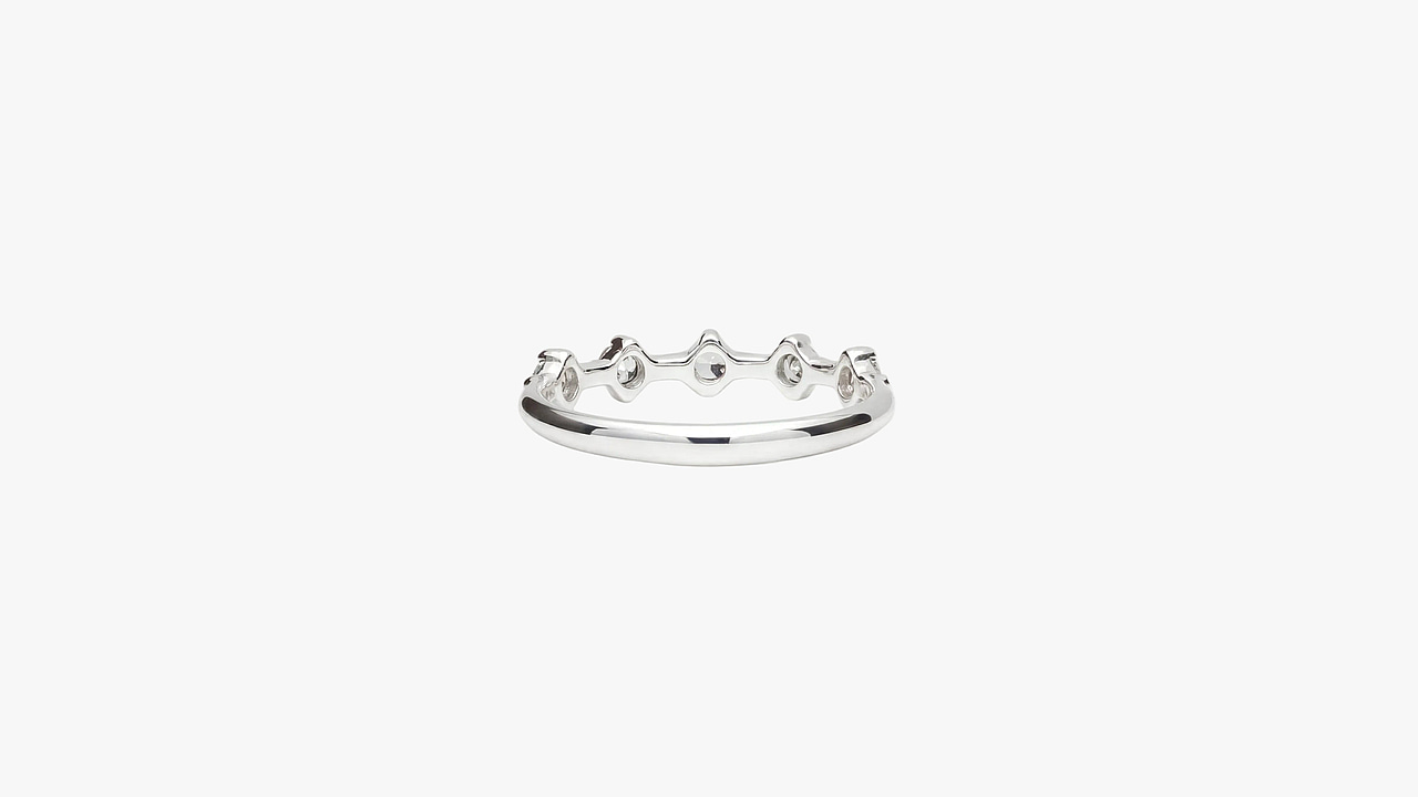 Gap band Silver Ring with natural Zircon - view 3
