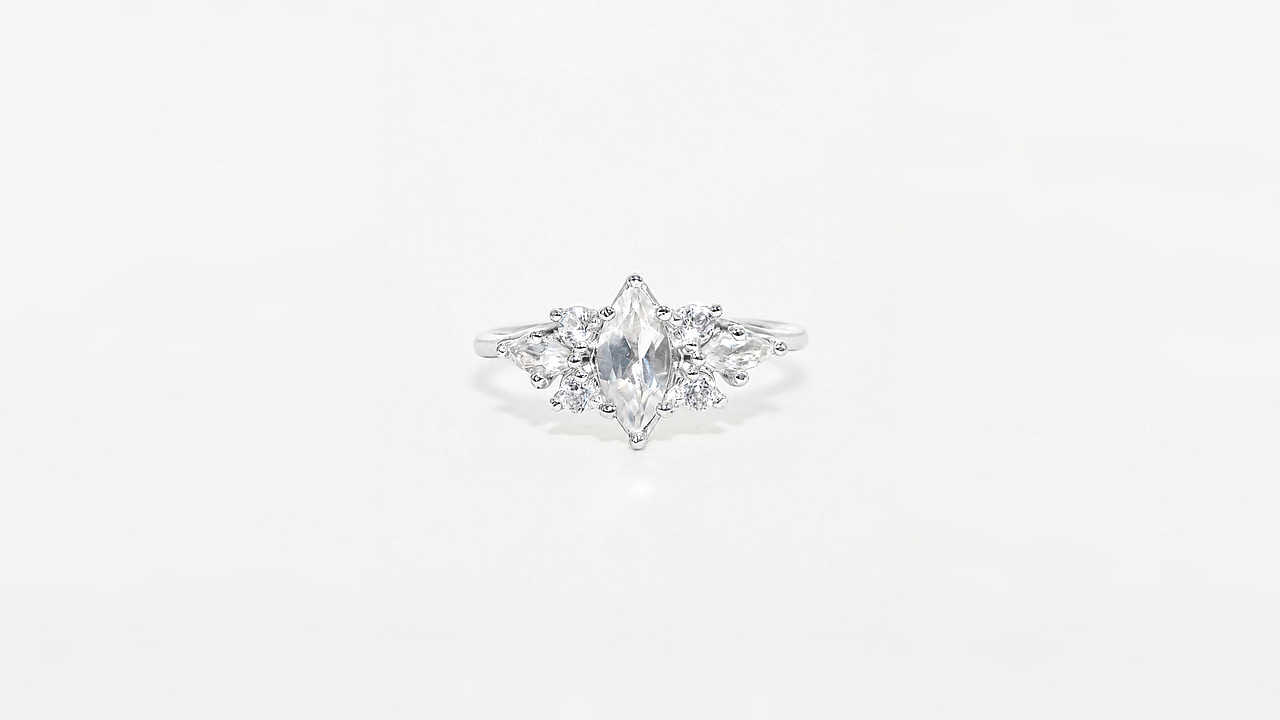 Cluster Ring Marquise dream w/white Topaz