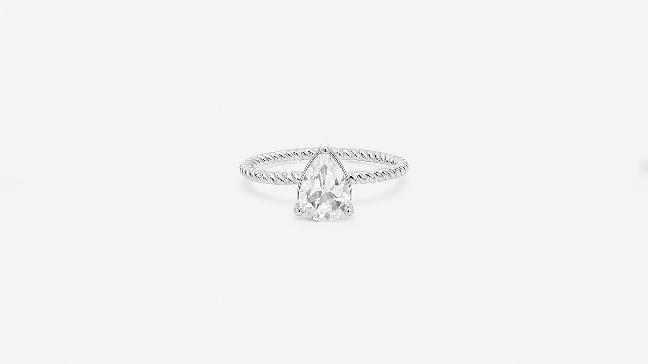 Tensor Ring thin with white Topaz