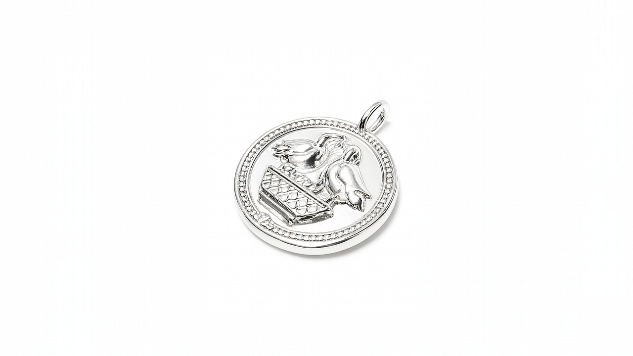 Ancient coin pendant birds - view 2