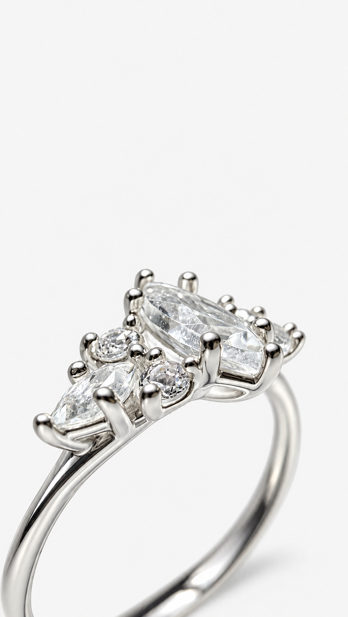 Cluster Ring Marquise Dream mit weissem Topas