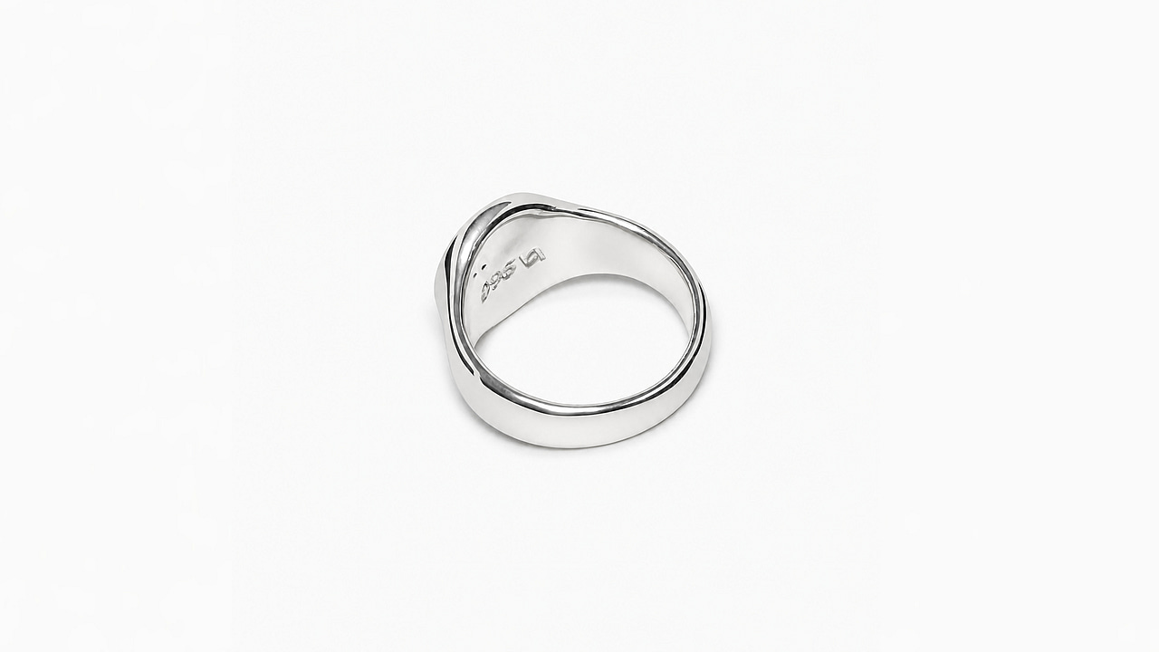 Signet ring Silber round medium