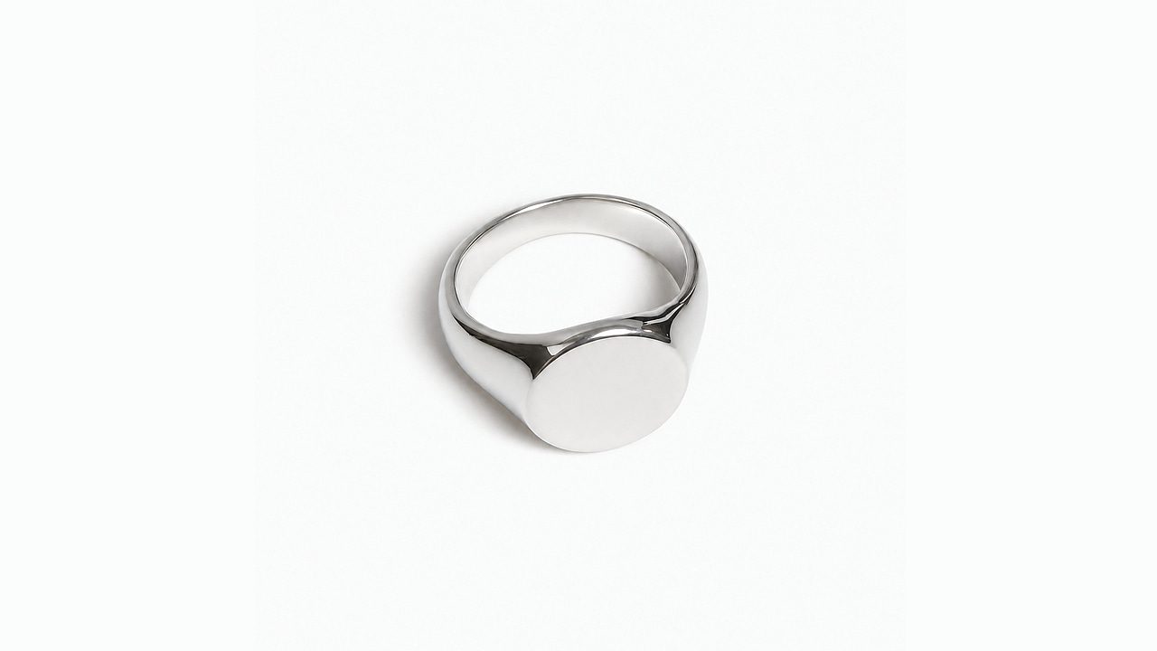 Signet ring Silber round medium