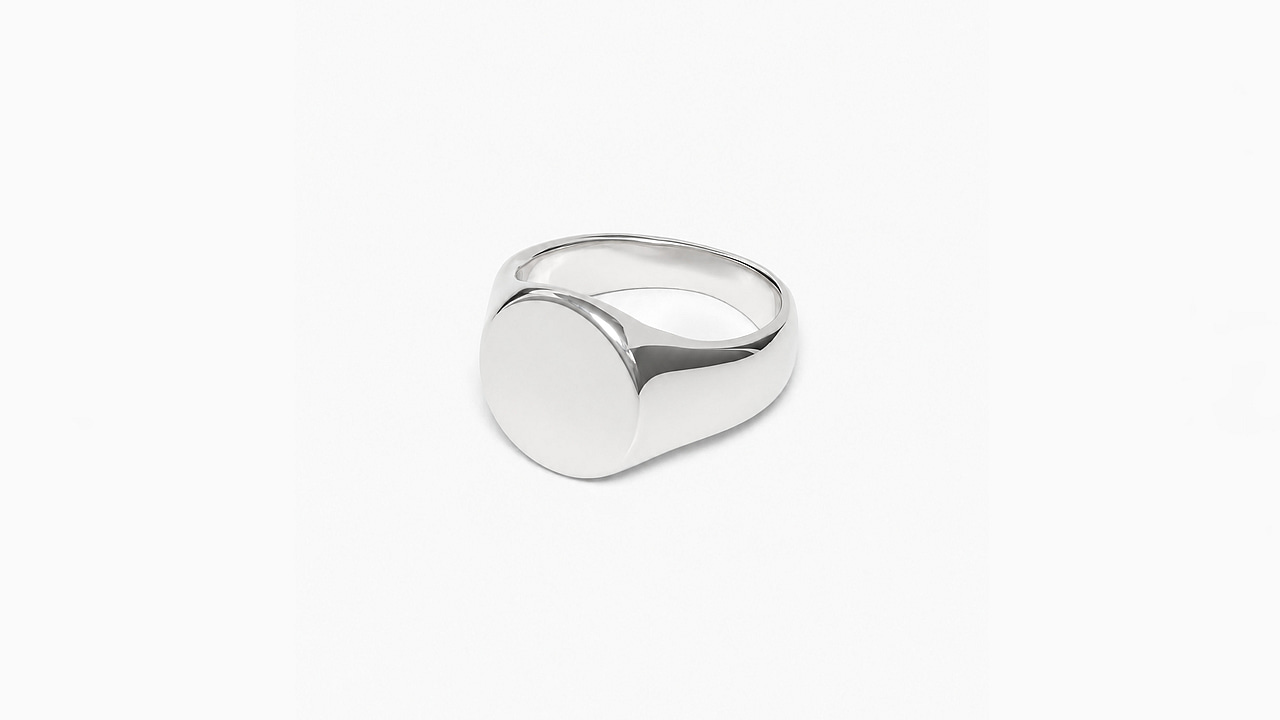 Signet ring Silber round medium