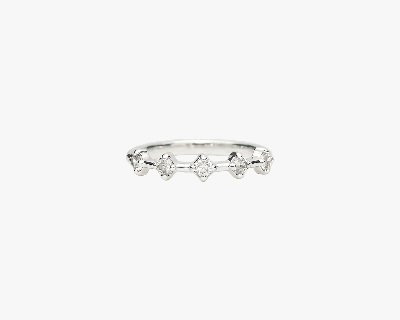 Gap-Band Silberring mit natürlichem Zirkon