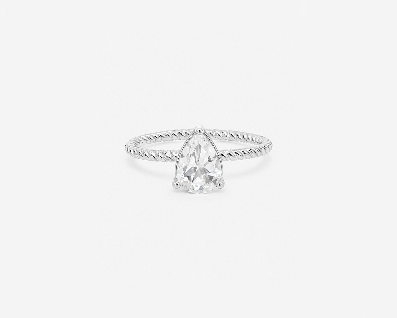 Tensor Ring thin mit weissem Topas