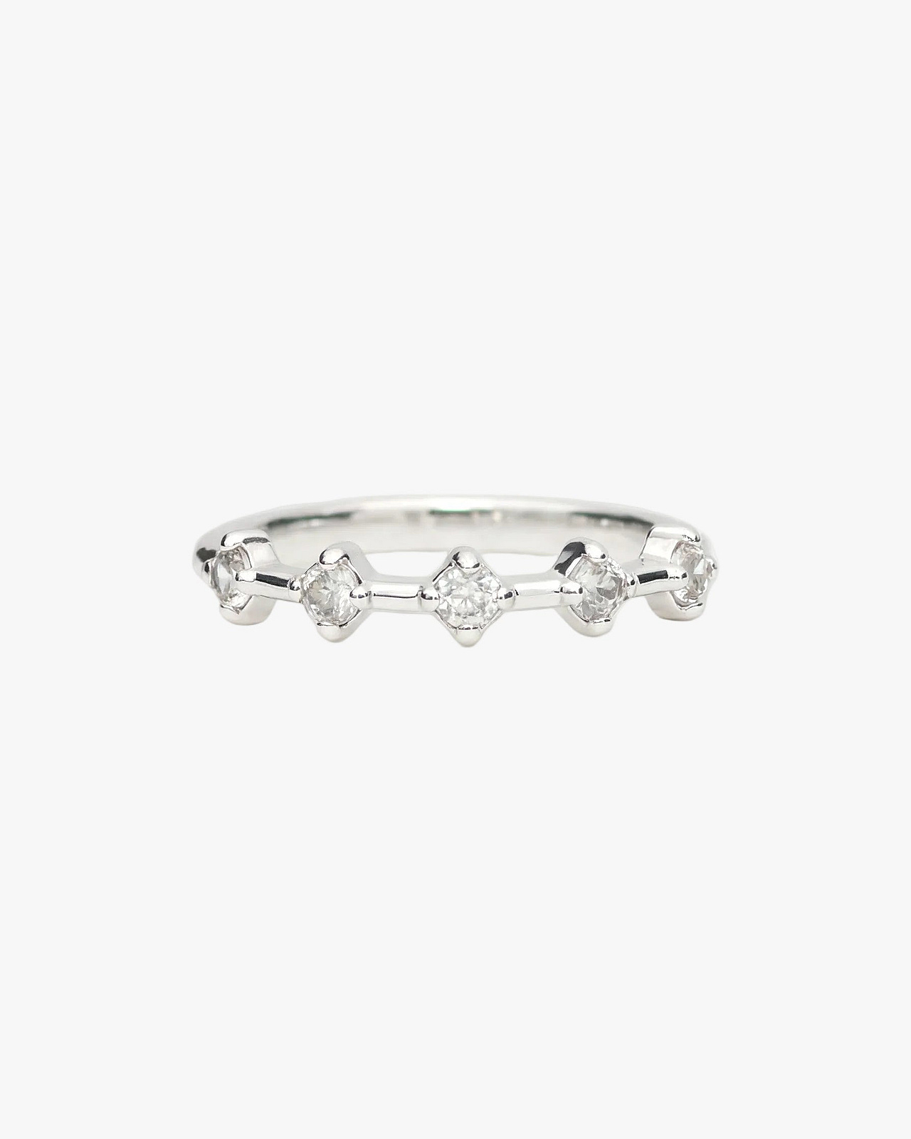 Gap-Band Silberring mit natürlichem Zirkon