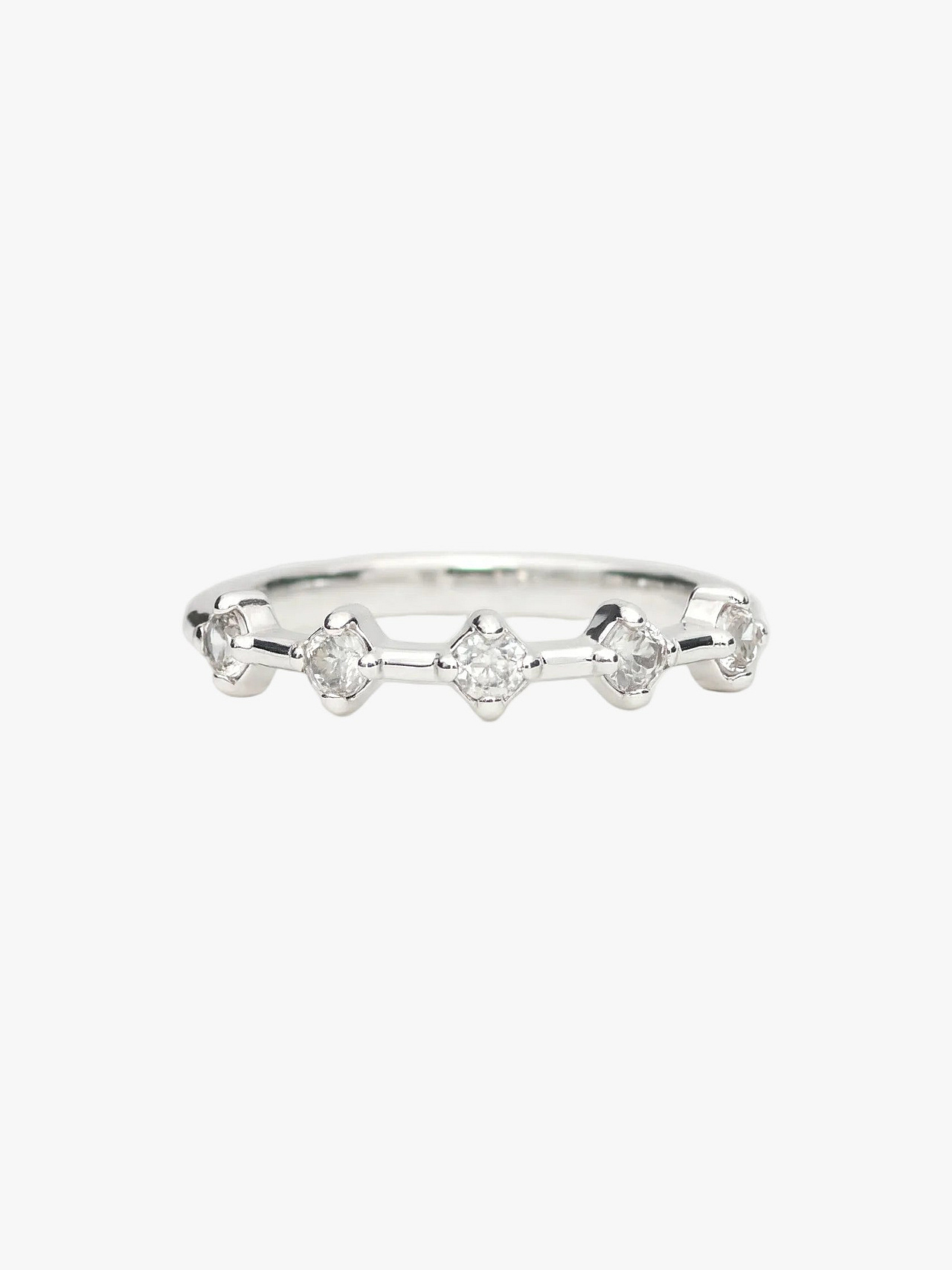 Gap-Band Silberring mit natürlichem Zirkon