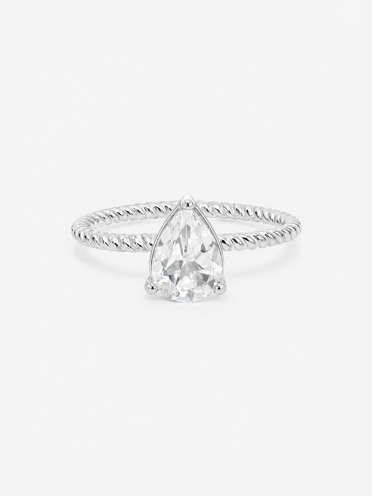 Tensor Ring thin with white Topaz