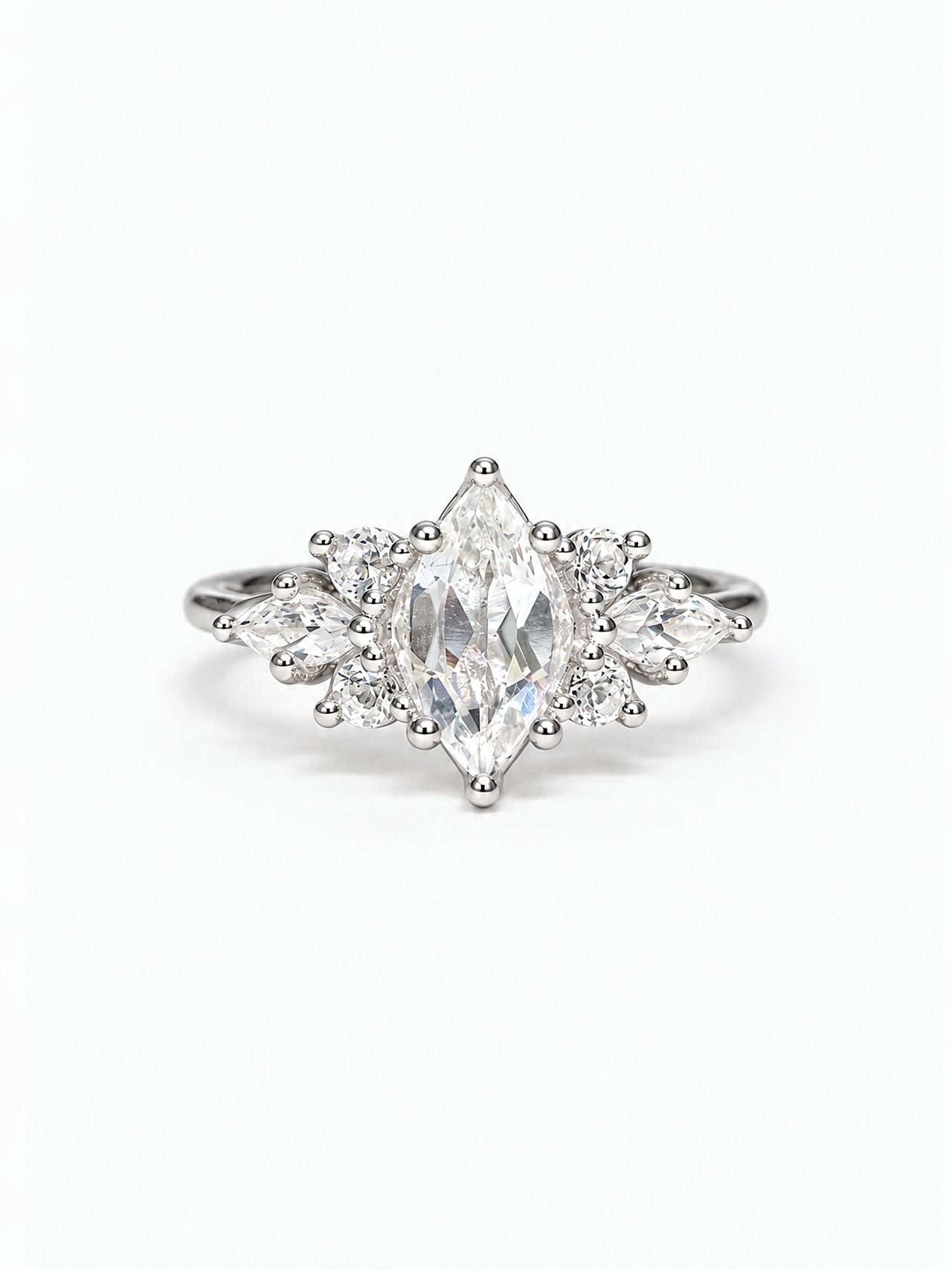 Cluster Ring Marquise dream w/white Topaz